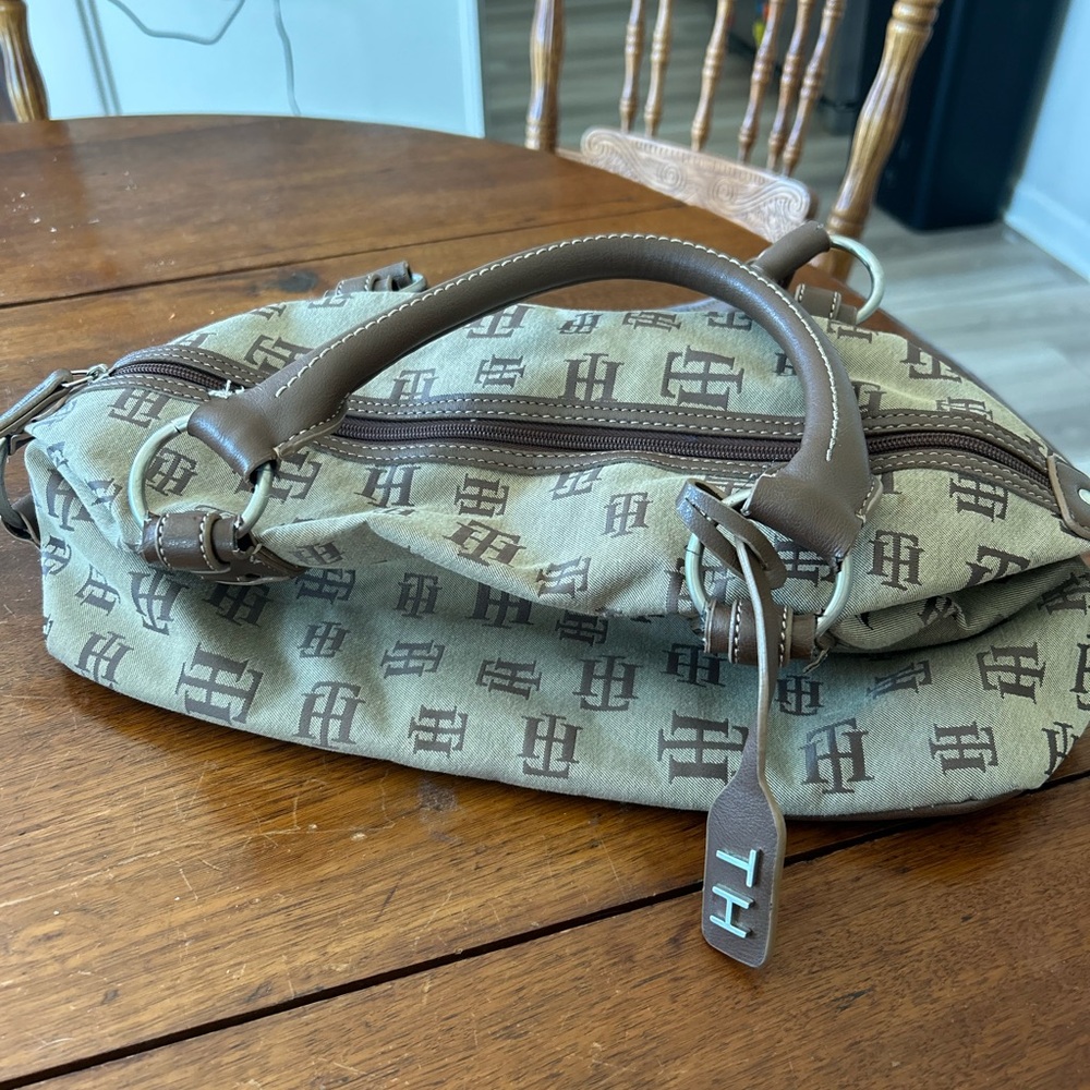 Tommy Hilfiger Olive and Brown Monogram Bag